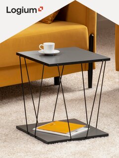 Изображение товара Журнальный столик с полкой 40х40х47 см, Серый графит, Регги 12.211