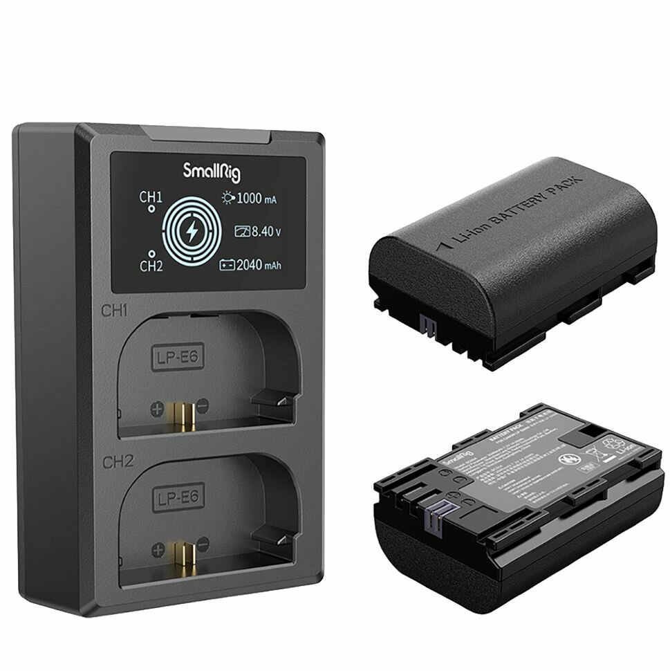2 аккумулятора LP-E6NH + зарядное устройство SmallRig 3821