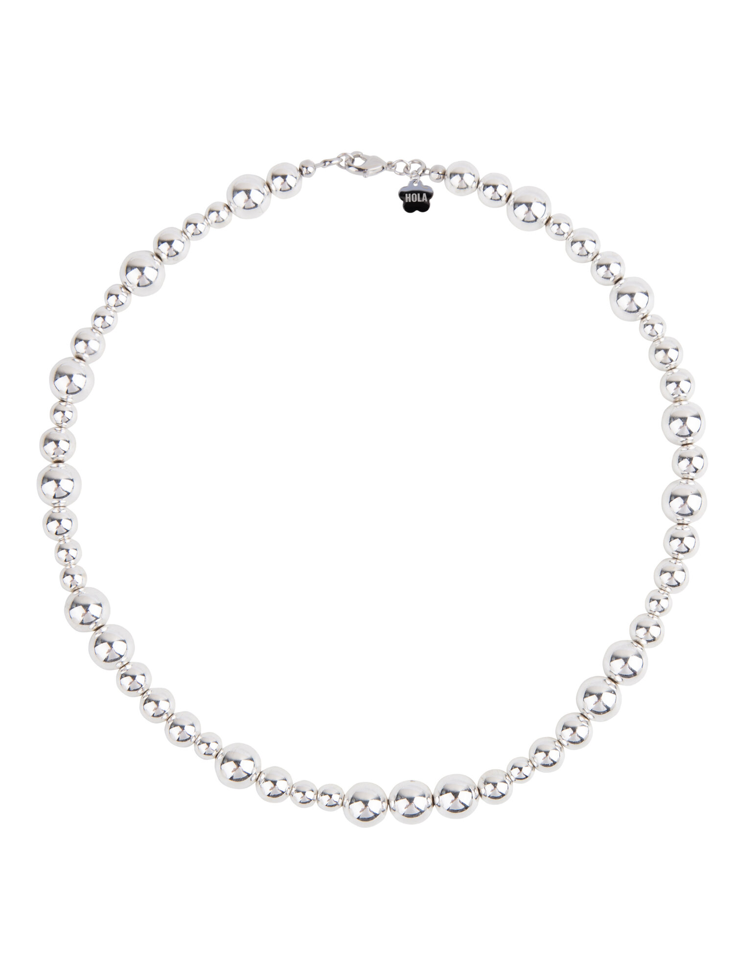 Колье Hola Jewelry гематит длина 40 см серебристый