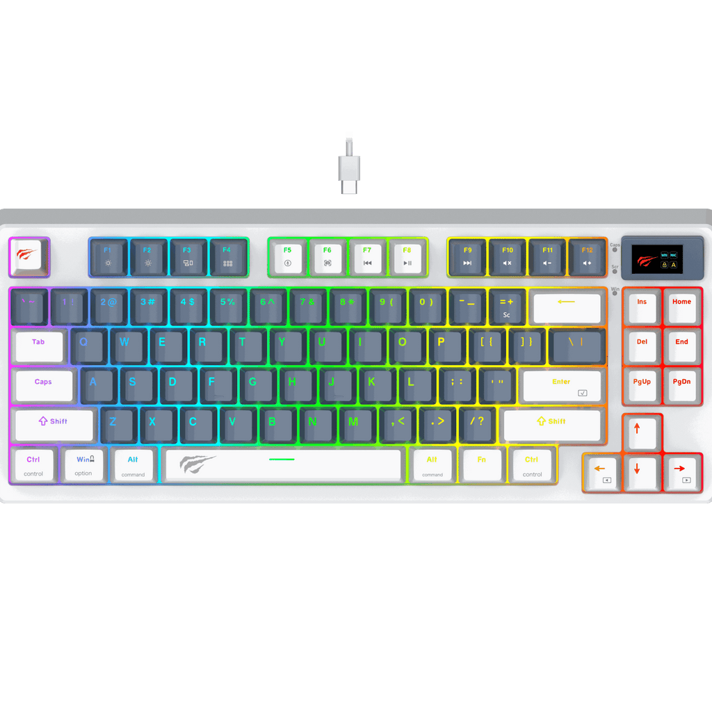 Механическая игровая клавиатура Havit KB884L RGB (Gamenote), 83 клавиши, TFT-дисплей
