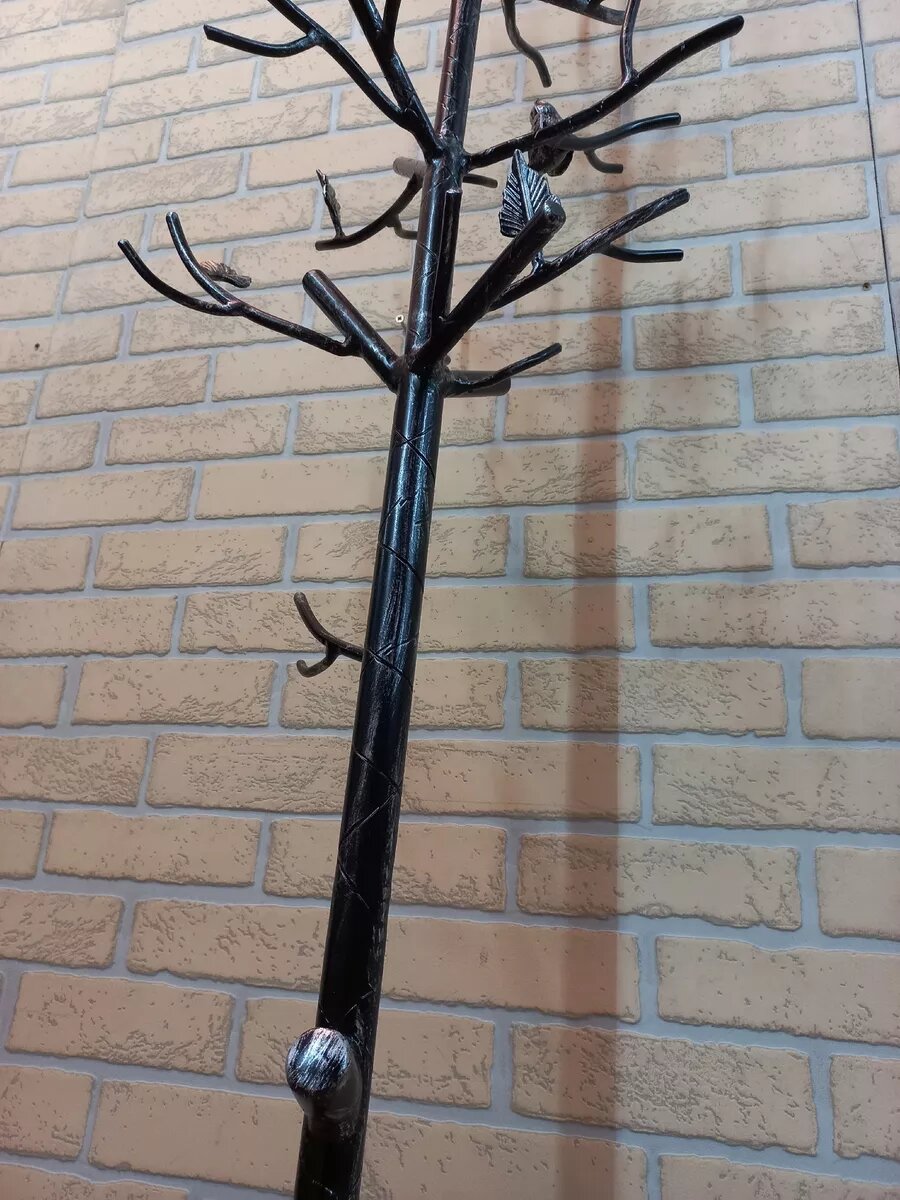 Кованая вешалка напольная, Студия кованой мебели Нива, цвет черный/серебро — фото 1