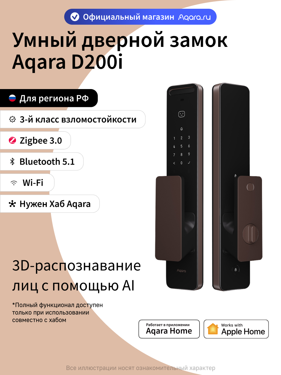 Умный дверной замок Aqara D200i ML-D01D, Zigbee 3.0, Bluetooth 5.1