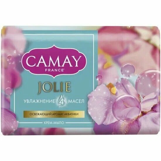 Camay Jolie крем - мыло увлажнение 4 масел Акватика 85г.