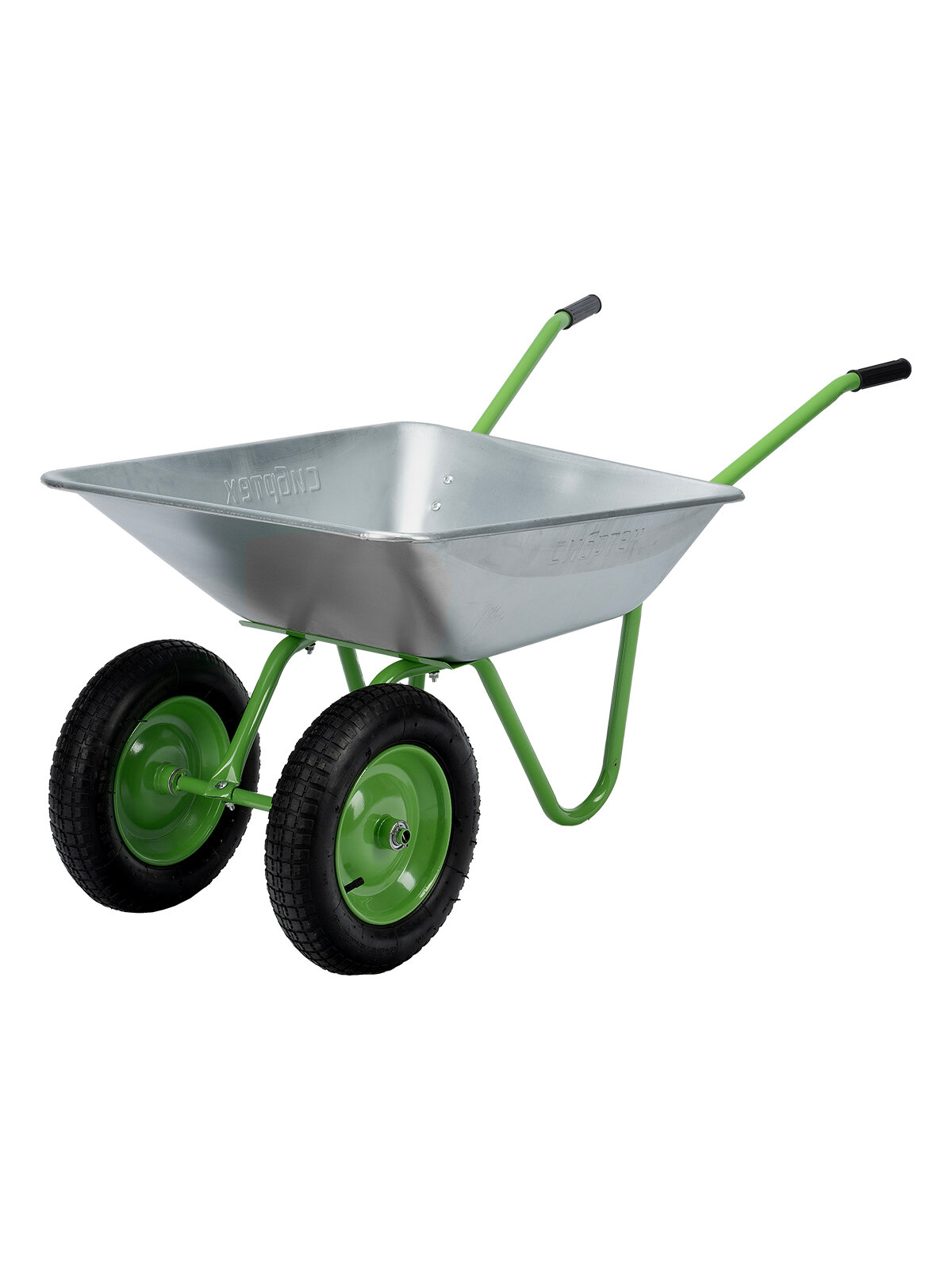 Тачка садовая двухколесная Сибртех 120 кг / 65 л стальное оцинкованное корыто строительная 689135