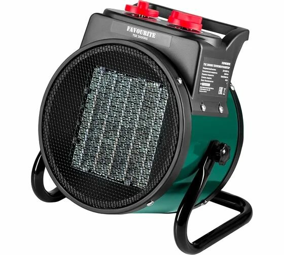Тепловентилятор Keramik FAVOURITE TSE-3000RS (220В1.5/3кВт150куб. м/ч до 30кв. м круглый РТС) 2.7кг