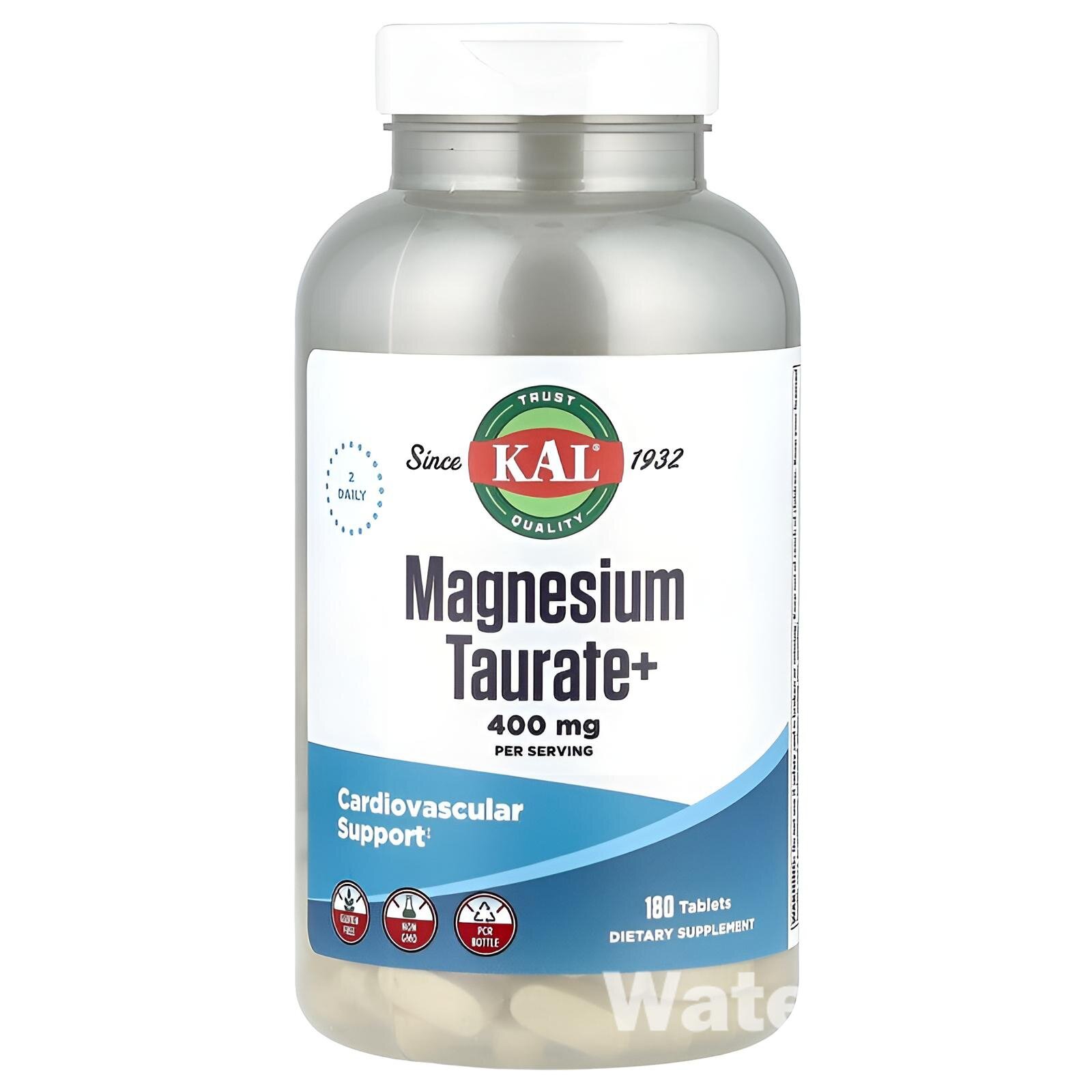 Пищевая добавка KAL Magnesium Taurate, для сердца и мышц, 180 капсул