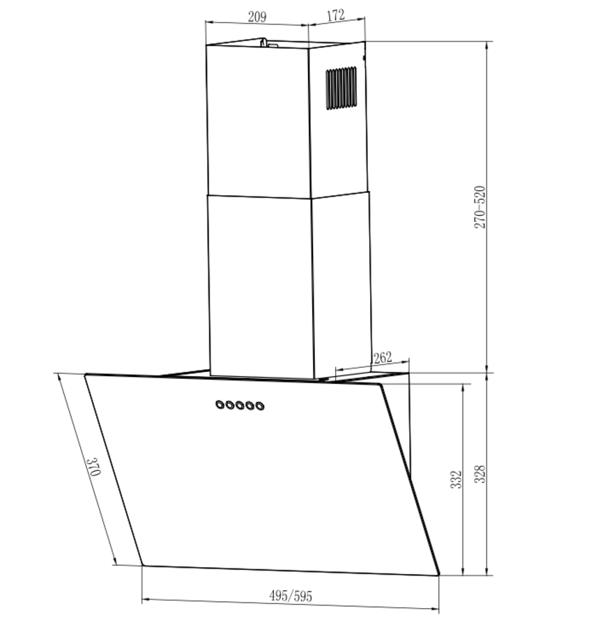 Купольная вытяжка Weissgauff Sigma 60 PB BL, Алюминиевый жировой фильтр, Низкий уровень шума — фото 1