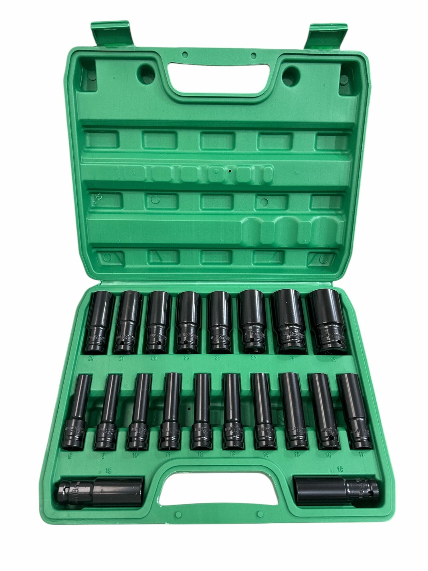 Набор торцевых ударных головок для гайковертов и шуруповертов 1/2" в кейсе