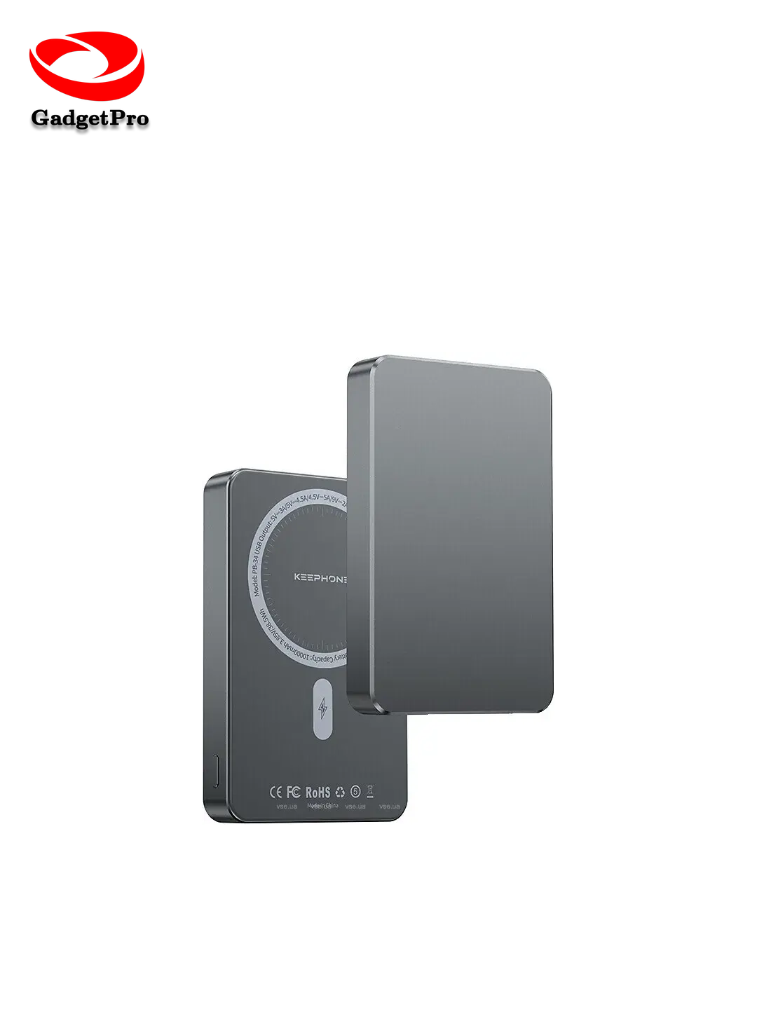 Внешний аккумулятор KEEPHONE PB34 Lucci 10000mAh 15W/20W быстрая зарядка, черный, портативное зарядное устройство