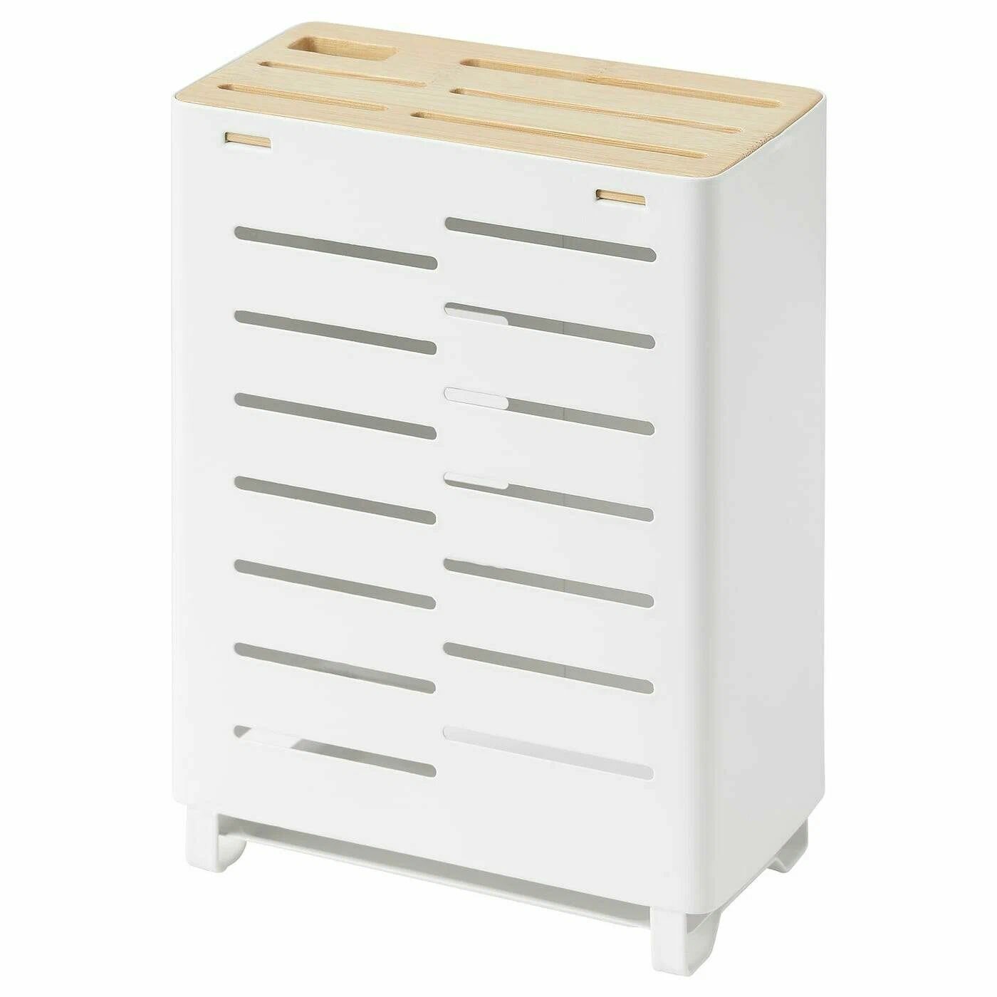 AVSTEG Подставка для столовых приборов икеа бамбук/белый 23 см (10531683)