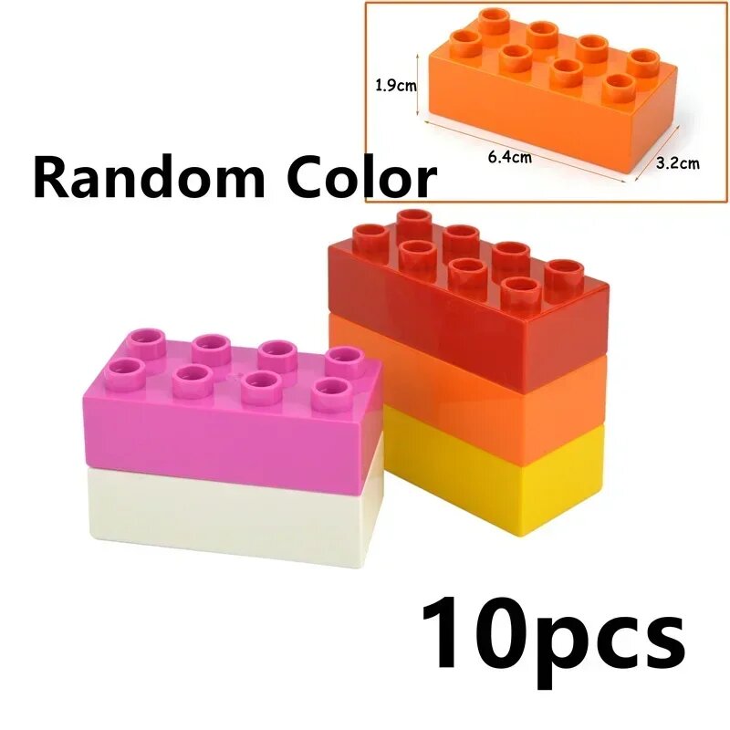 10шт строительных блоков thick brick, разные цвета