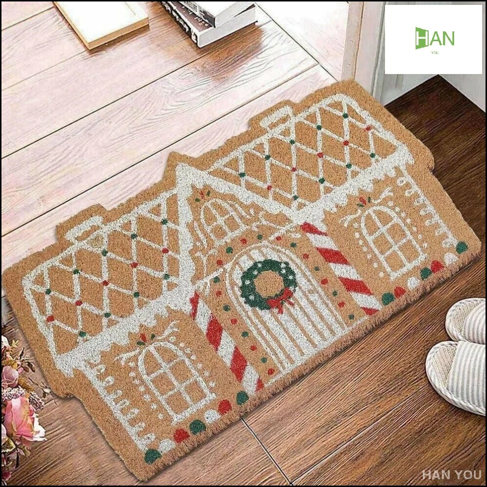 Эксклюзивный придверный коврик 40x60 см с рождественскими домиками