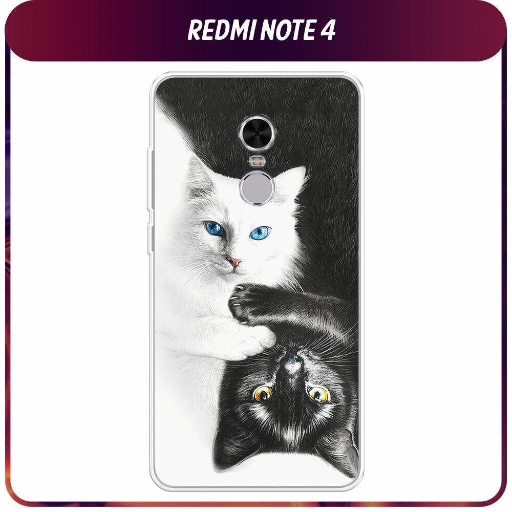 Чехол на Xiaomi Redmi Note 4 (MediaTek) / Сяоми Редми Ноут 4 (MediaTek) с принтом "Коты Инь-Янь"