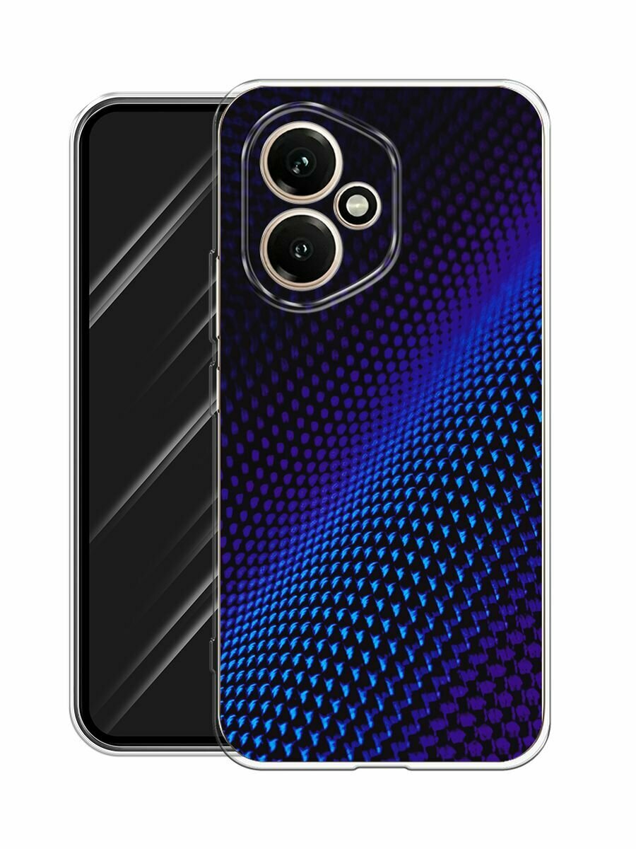 Силиконовый чехол на Honor 400 / Хонор 400 с принтом "Синий карбон" — фото 1