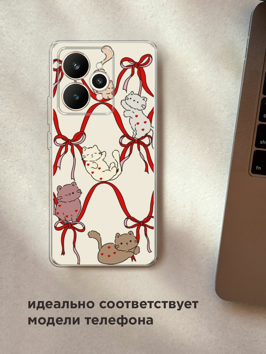 Чехол на Realme 15 / Реалми 15 с принтом "Котики в ленточках 1" — фото 1
