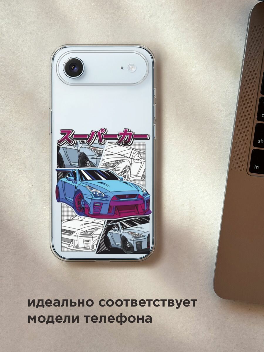 Чехол на Apple iPhone Air / Айфон Айр с принтом "JDM коллаж", прозрачный — фото 1