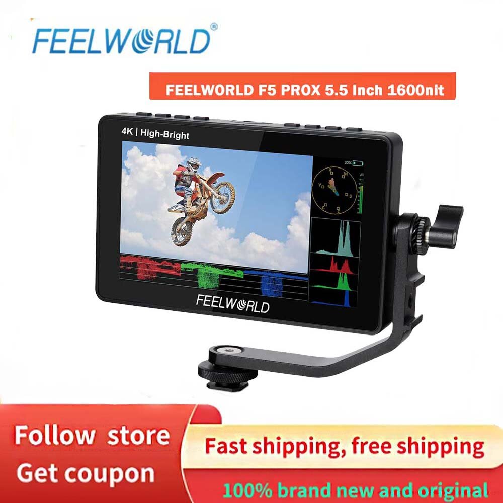FEELWORLD F5 PRO X 5,5 дюймовый 1600nit высокий яркий сенсорный экран DSLR камера полевой монитор 4K HDMI