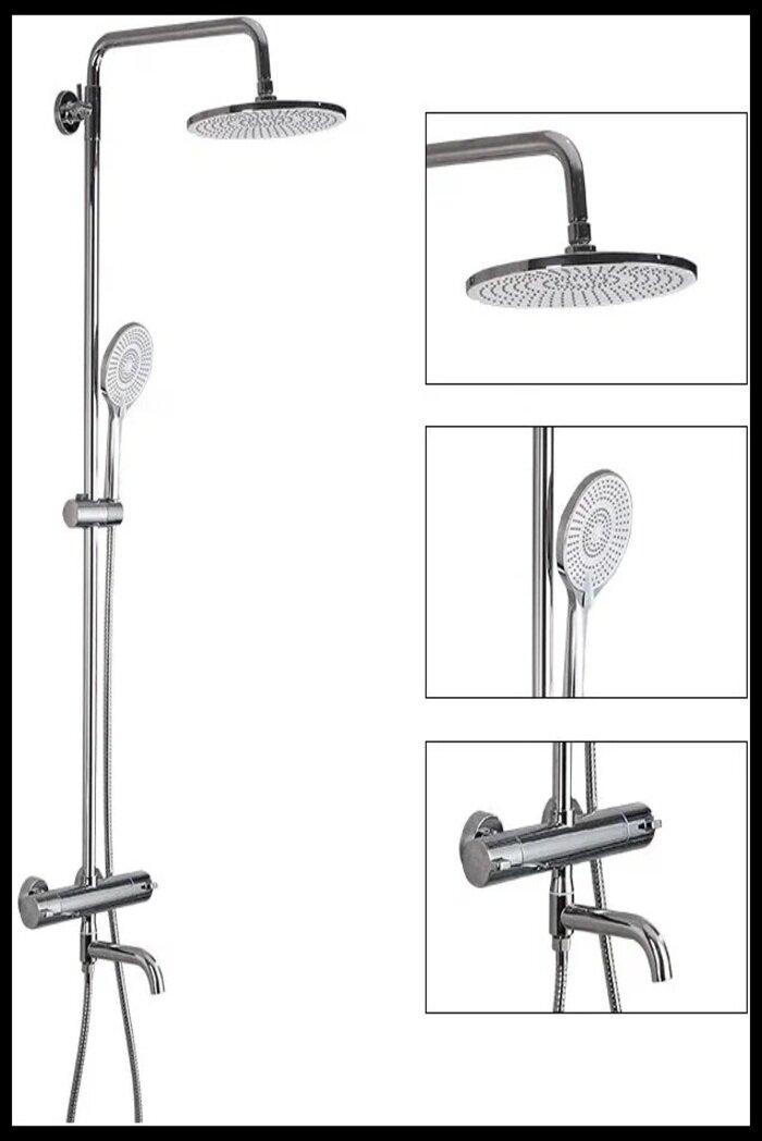 Душевая стойка Frap F24006, латунь, термостатическая, хромированная