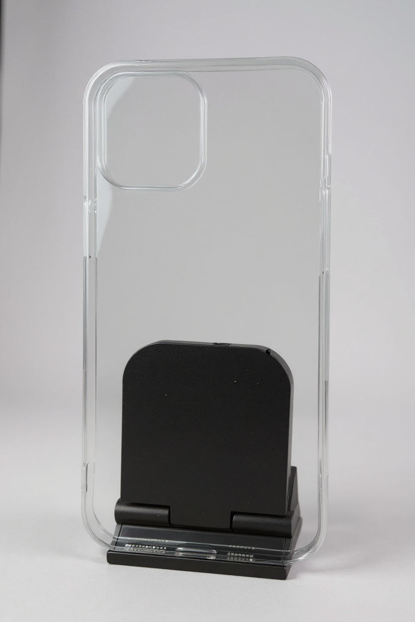 Чехол бесцветный, для Iphone 12 pro max, силикон, прозрачный, противоударный — фото 1