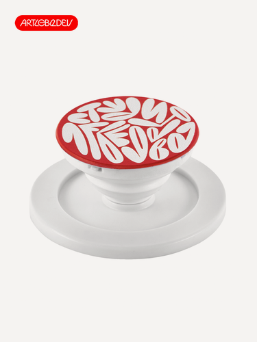 Изображение товара Магнитный попсокет держатель для телефона магсейф белое на красном