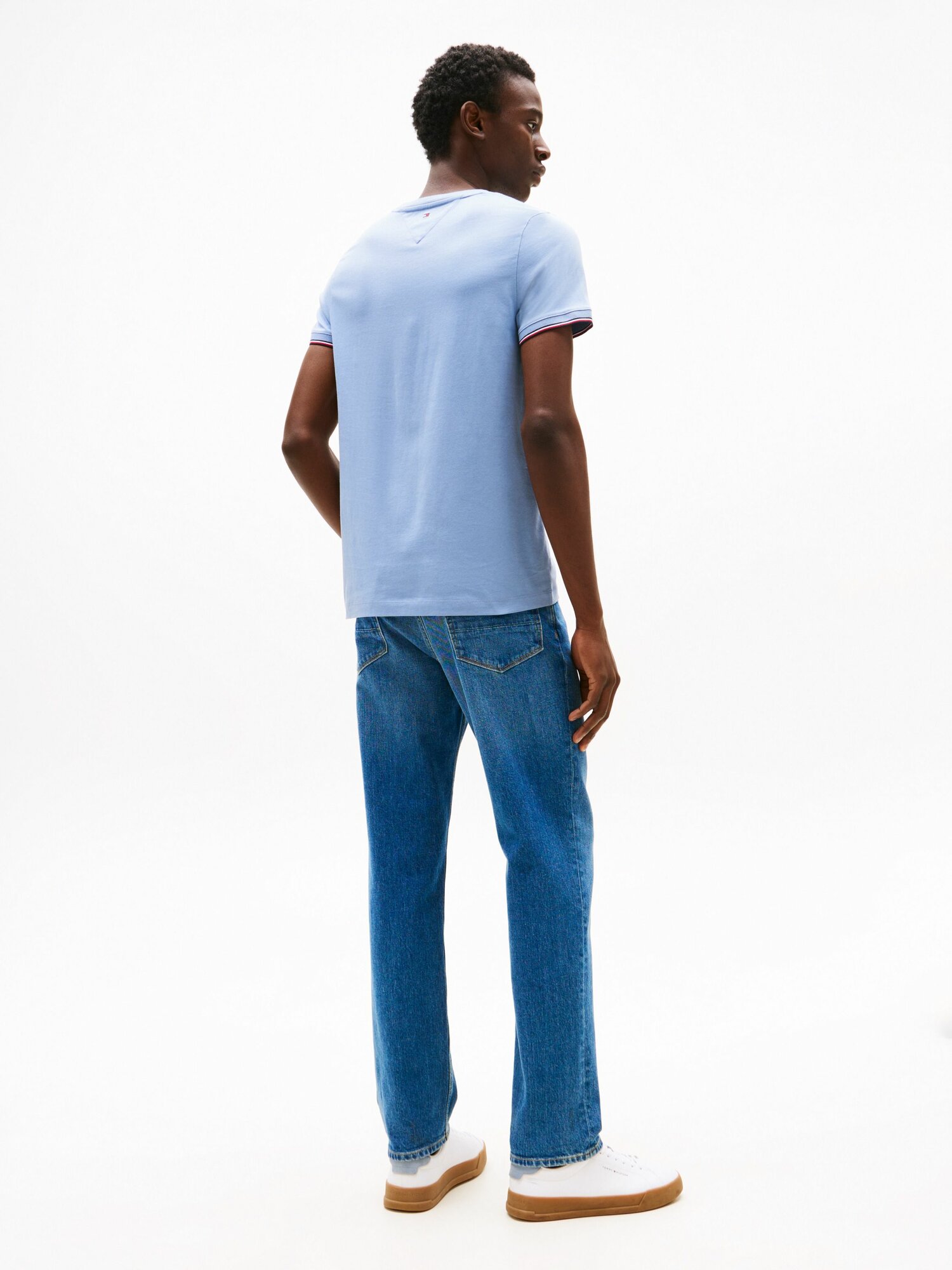 Футболка TOMMY HILFIGER TIPPED LOGO, размер M, голубой — фото 1