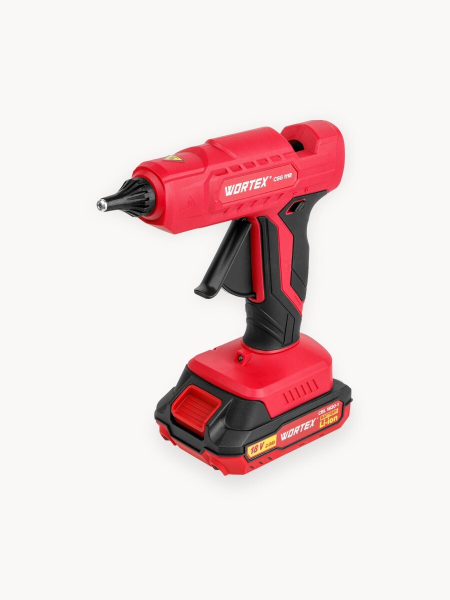 Клеевой пистолет аккумуляторный WORTEX CGG 1118 XLT SOLO 1334528 11мм, без АКБ и ЗУ, со стержнями