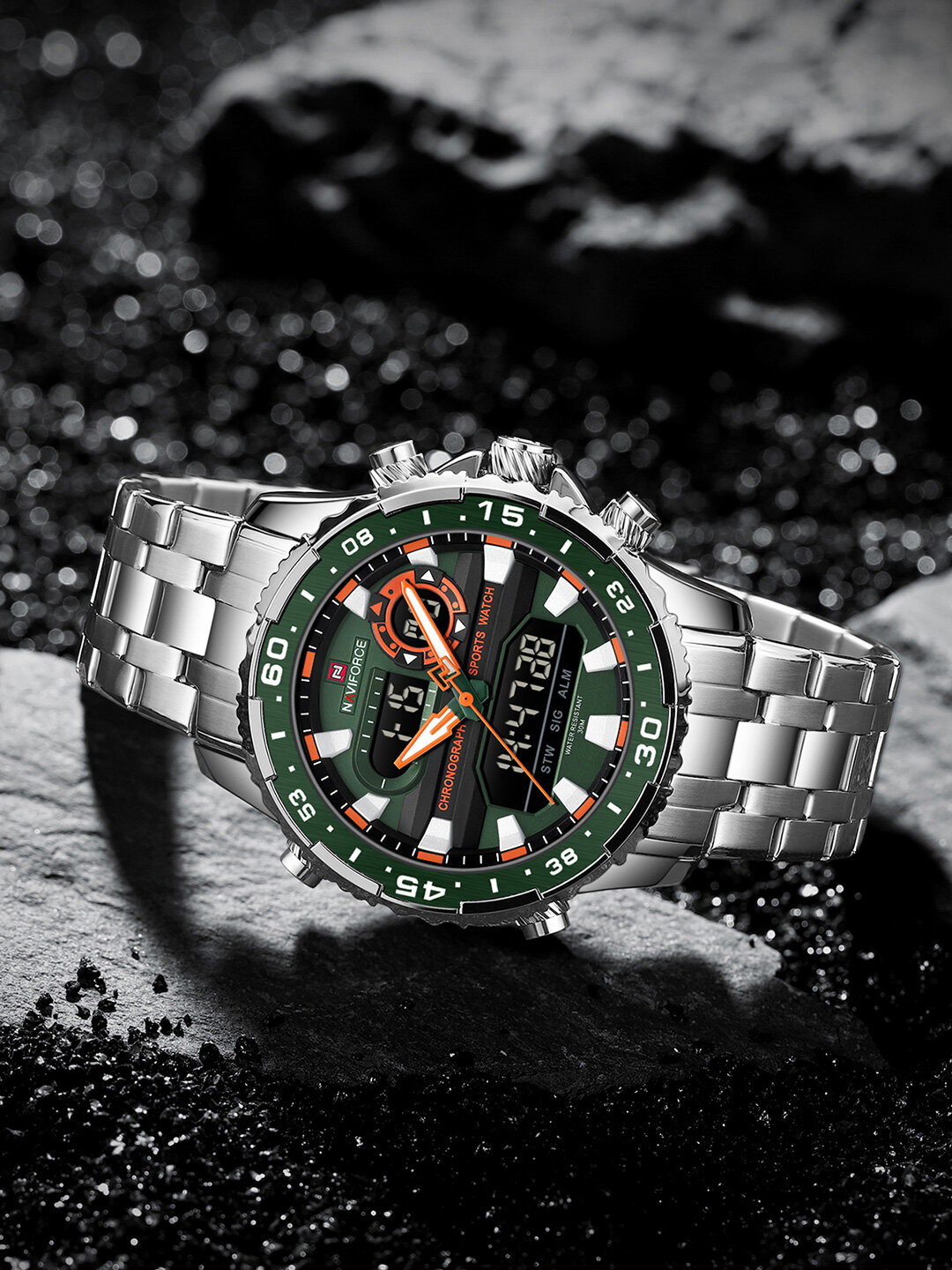 Наручные часы Naviforce, зеленый/серебристый — фото 1