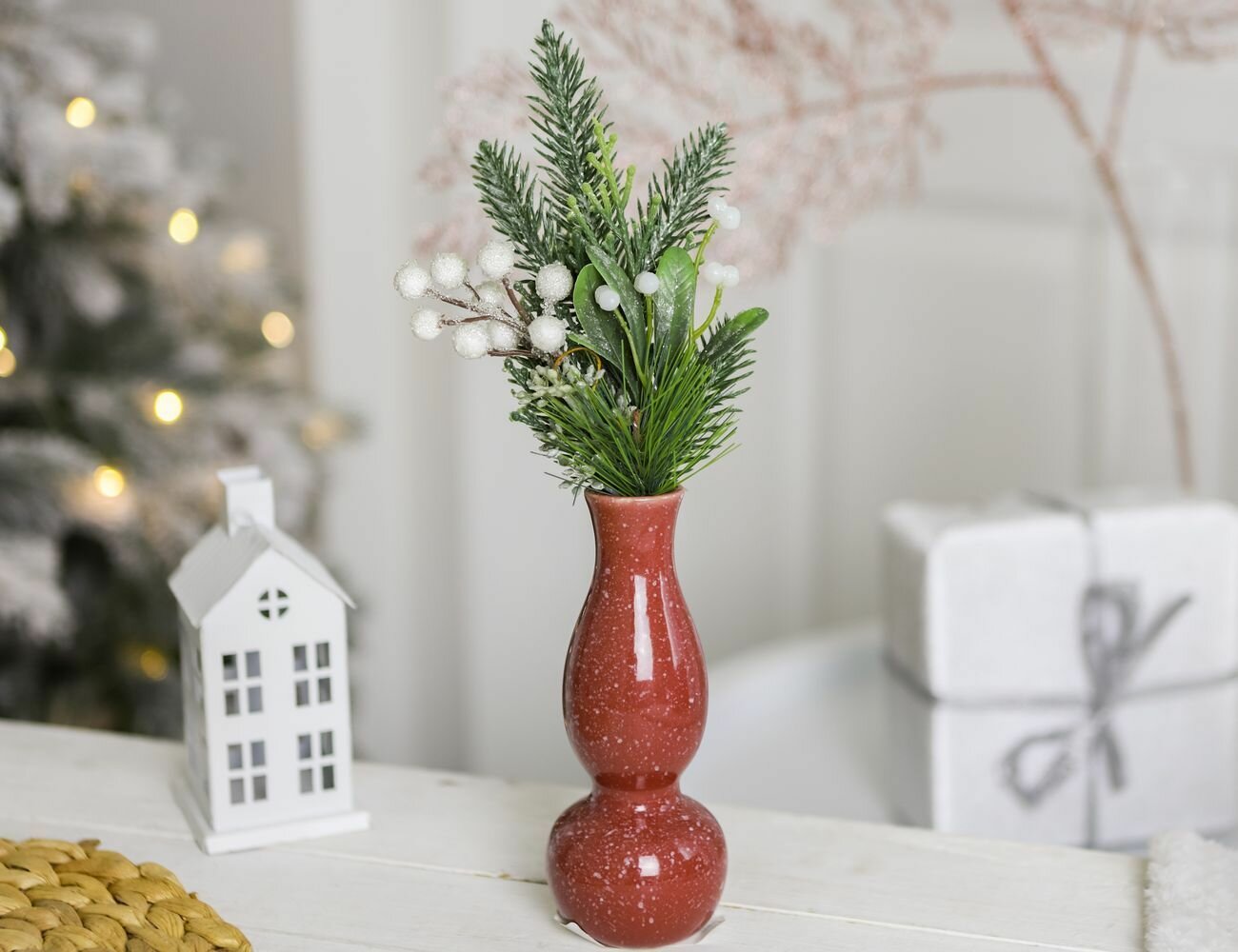 Керамическая ваза-подсвечник уидди марсала 15 см 4 SEASONS 35055-2