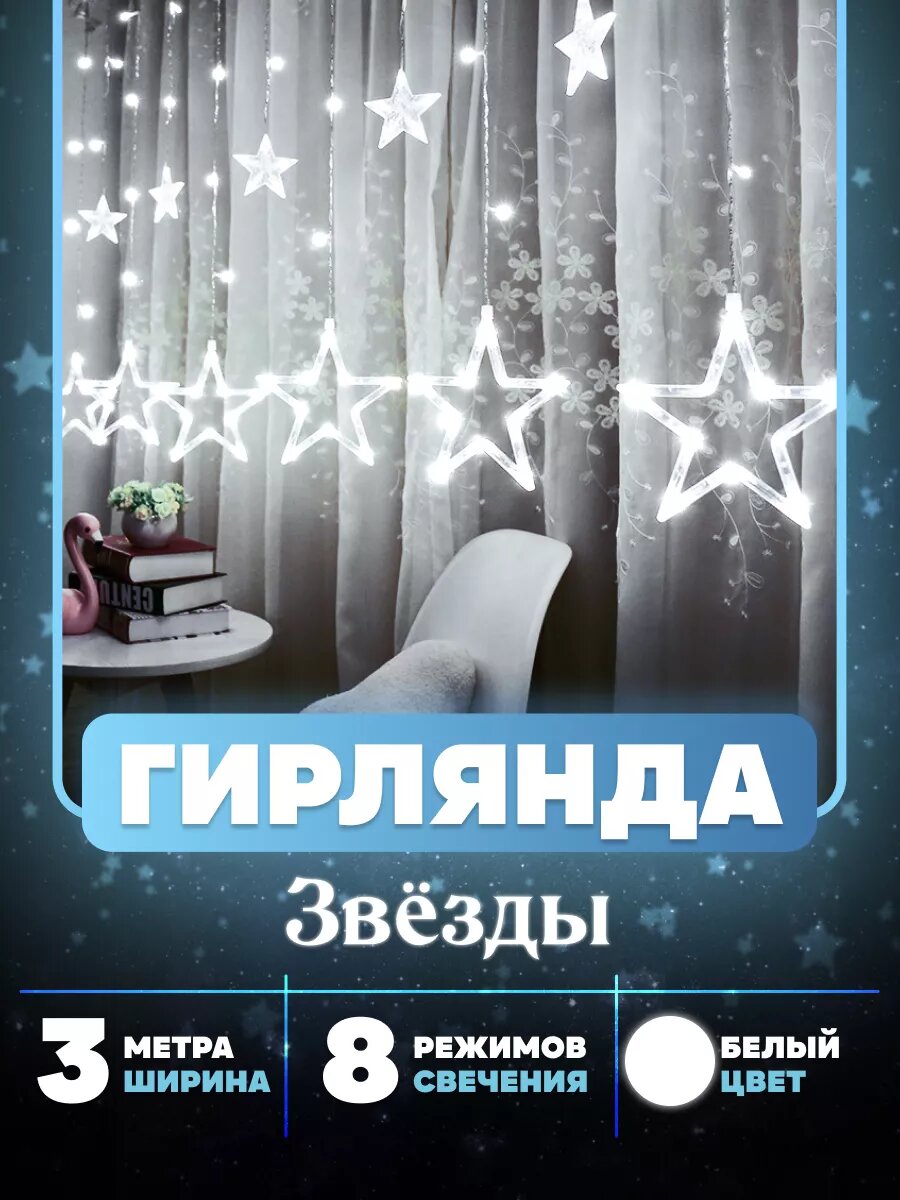 Гирлянда интерьерная на окно 