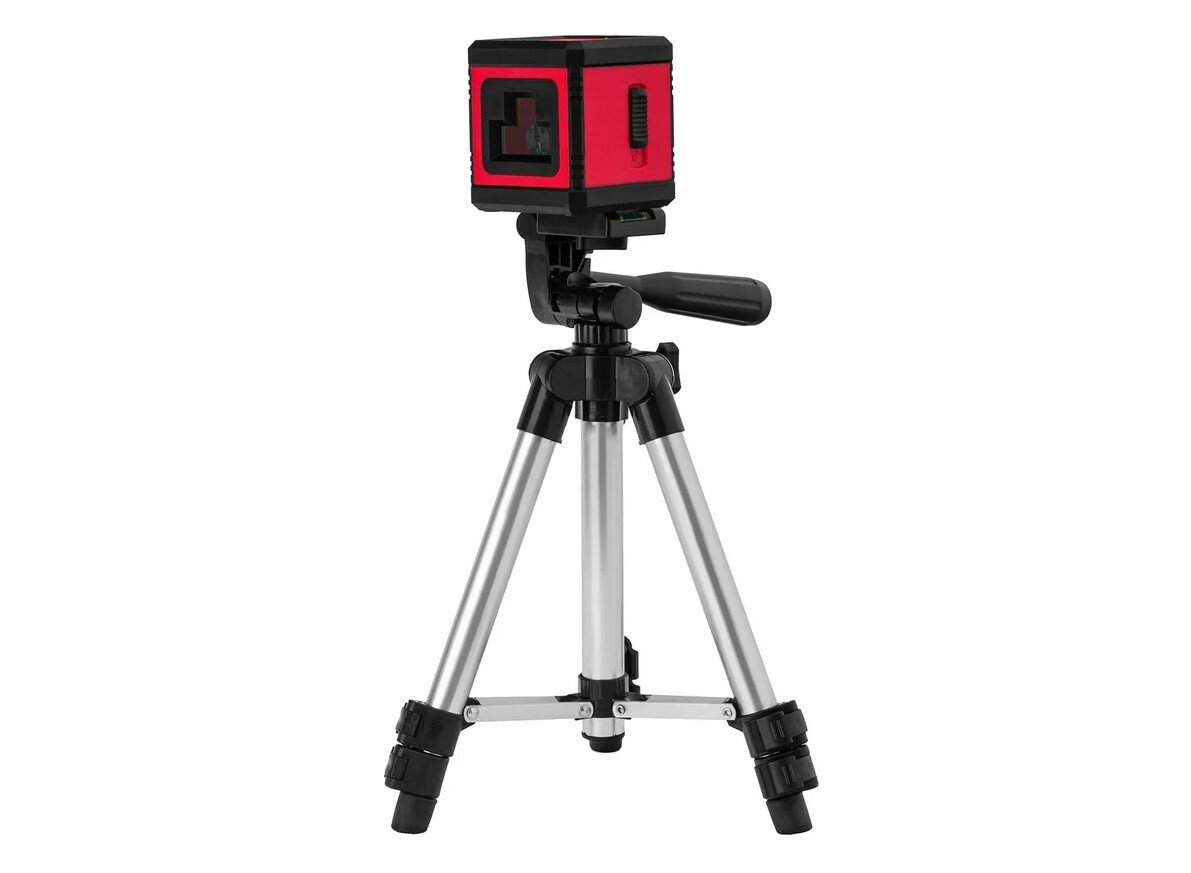 Лазерный уровень XQB RED Pro SET 10 м красный луч батарейки штатив MTX