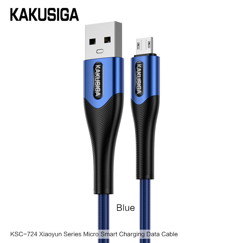 Универсальный USB-кабель KAKUSIGA KSC-724 Micro USB, синий, для зарядки и данных