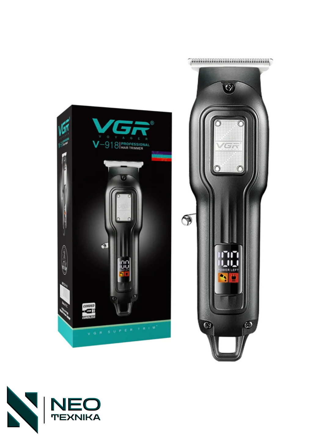 Триммер VGR V-918, для стрижки волос, бороды и тела, нержавеющая сталь