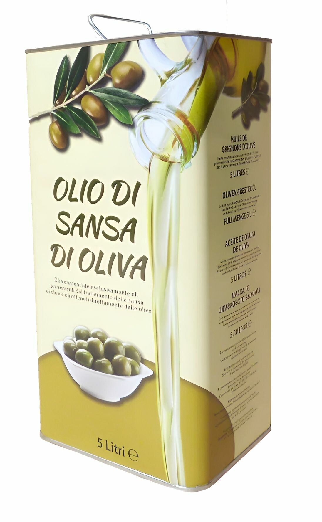 Оливковое масло для жарки Olio di sansa di oliva 5 л ( Италия ) 01 — фото 1