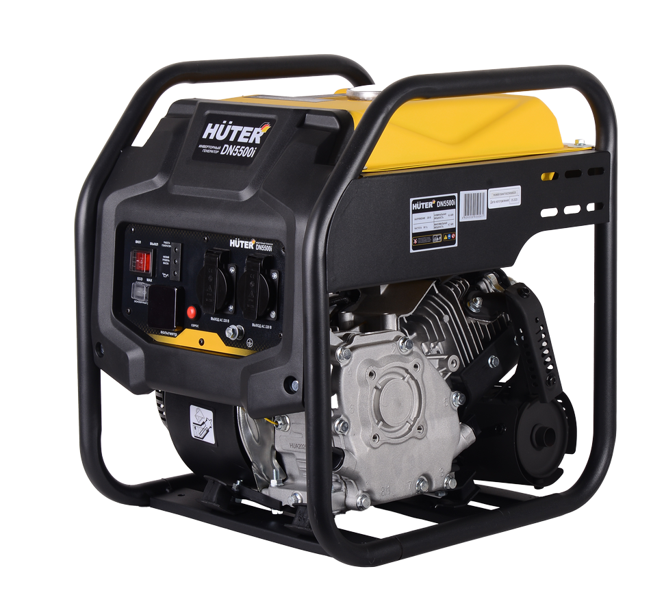 Генератор инверторный бензиновый Huter DN5500i бензин АИ-92