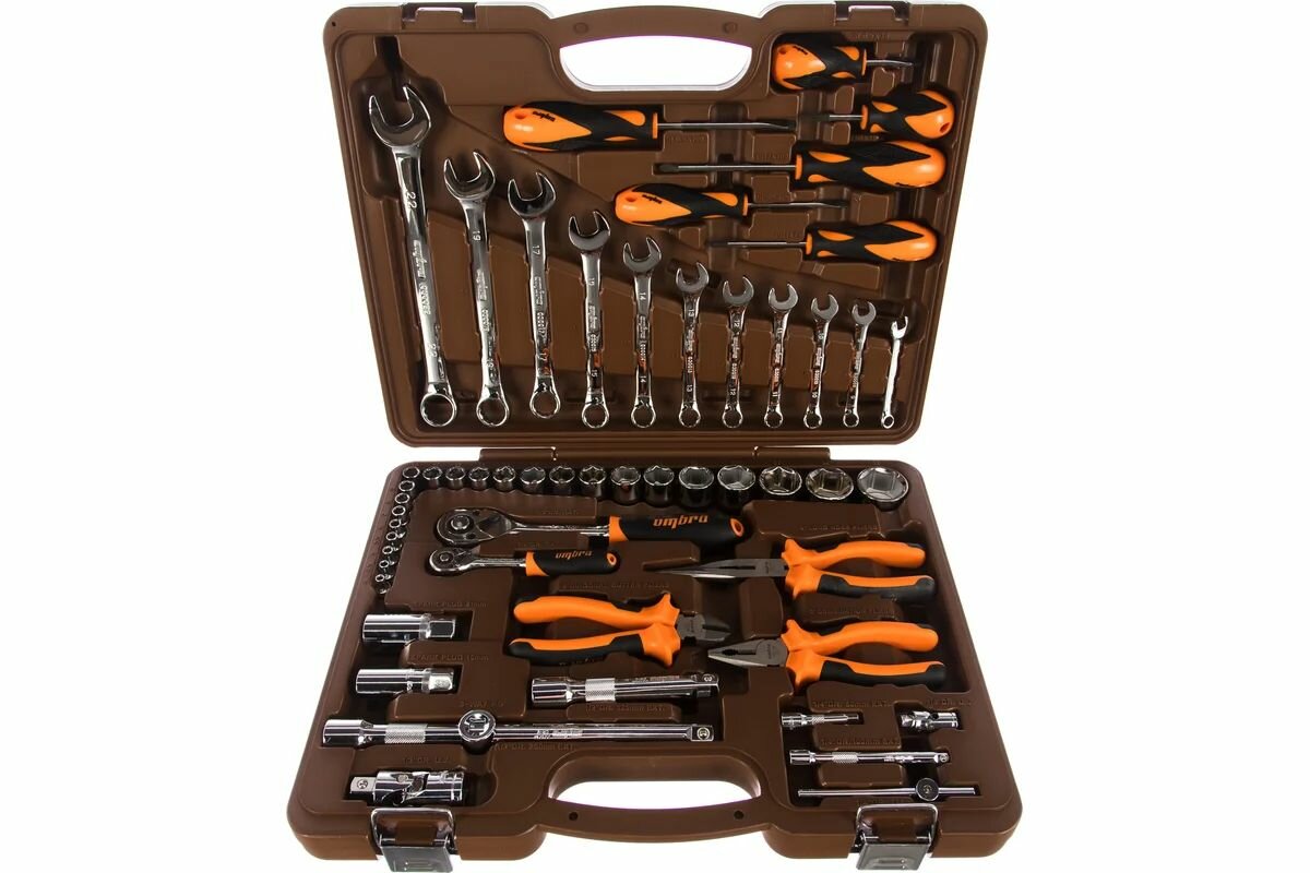 Набор инструмента универсальный 1/4", 1/2"DR, 55 предметов Ombra — фото 1