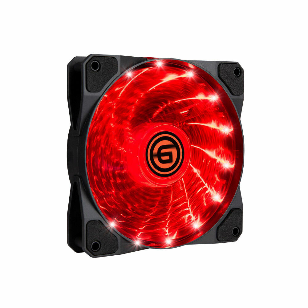 Вентилятор Ginzzu LED 12LR15 (красный) для корпуса ПК, 120 мм