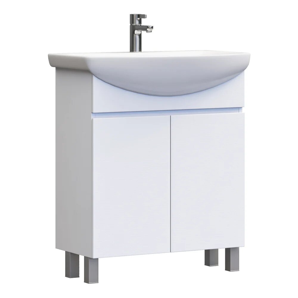 Тумба с раковиной Vigo Wing 70 напольная 71 5 см из фарфора белая полукруглая в современном стиле