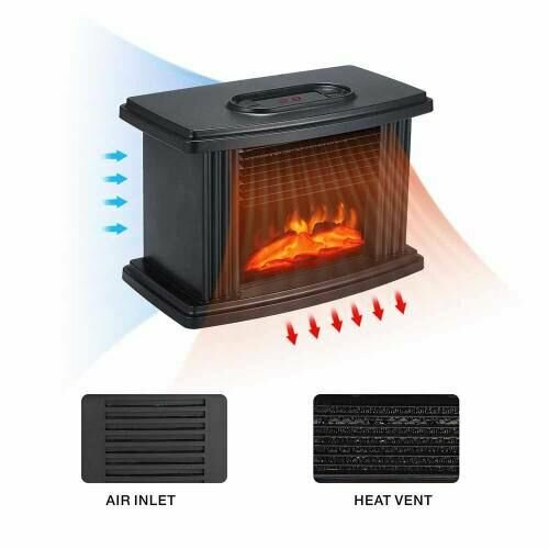 Обогреватель Flame Heater спиральный электронное управление чёрный