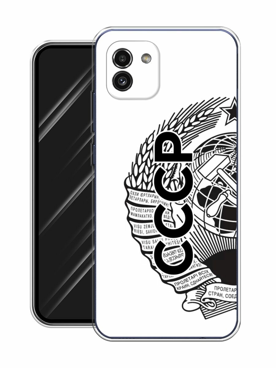 Чехол на Samsung Galaxy A03 / Самсунг Галакси А03 с принтом "Герб СССР" — фото 1