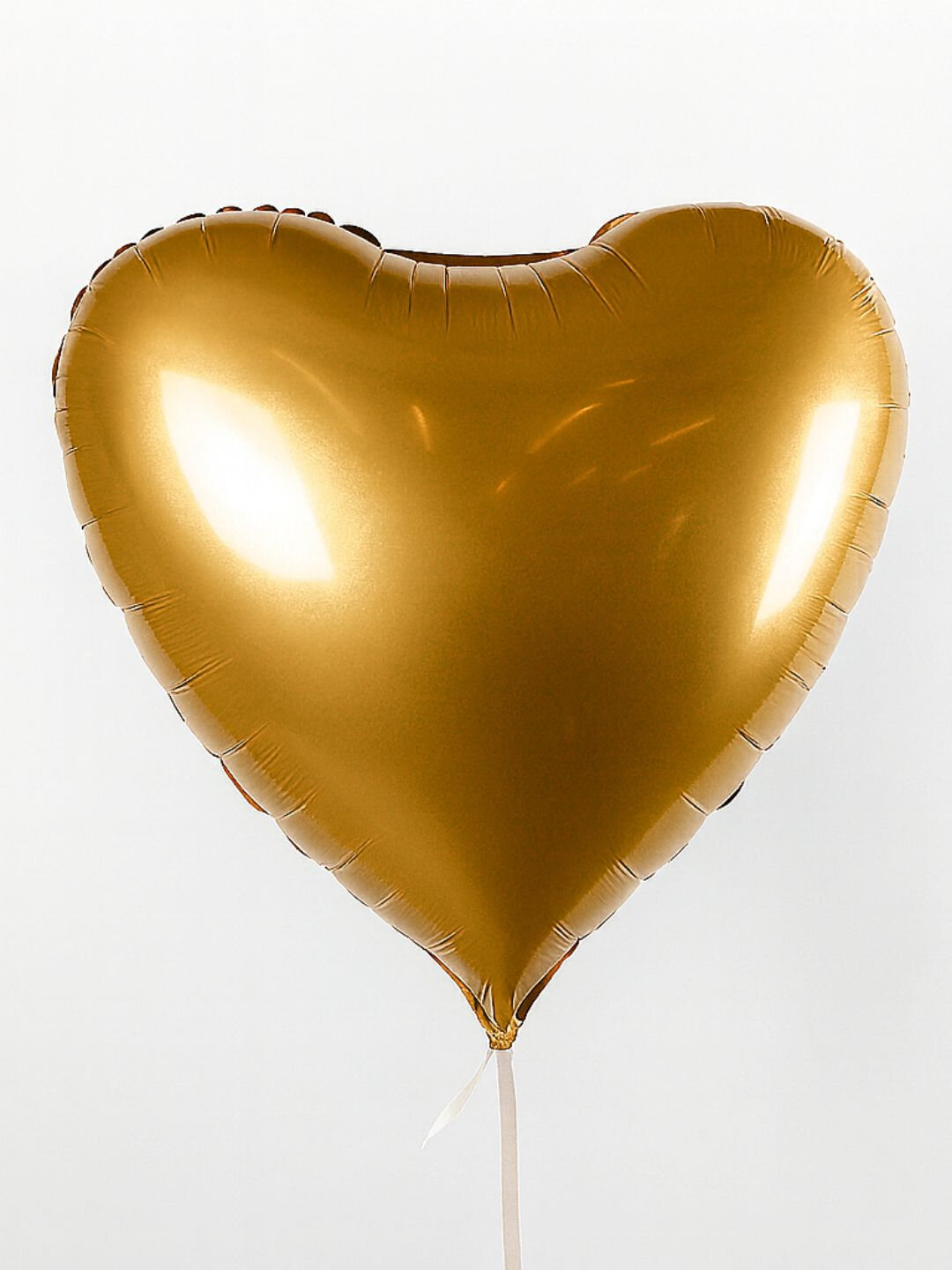 Фольгированный воздушный шар "Сердце", фольга, глянцевый, золотой цвет, 18"