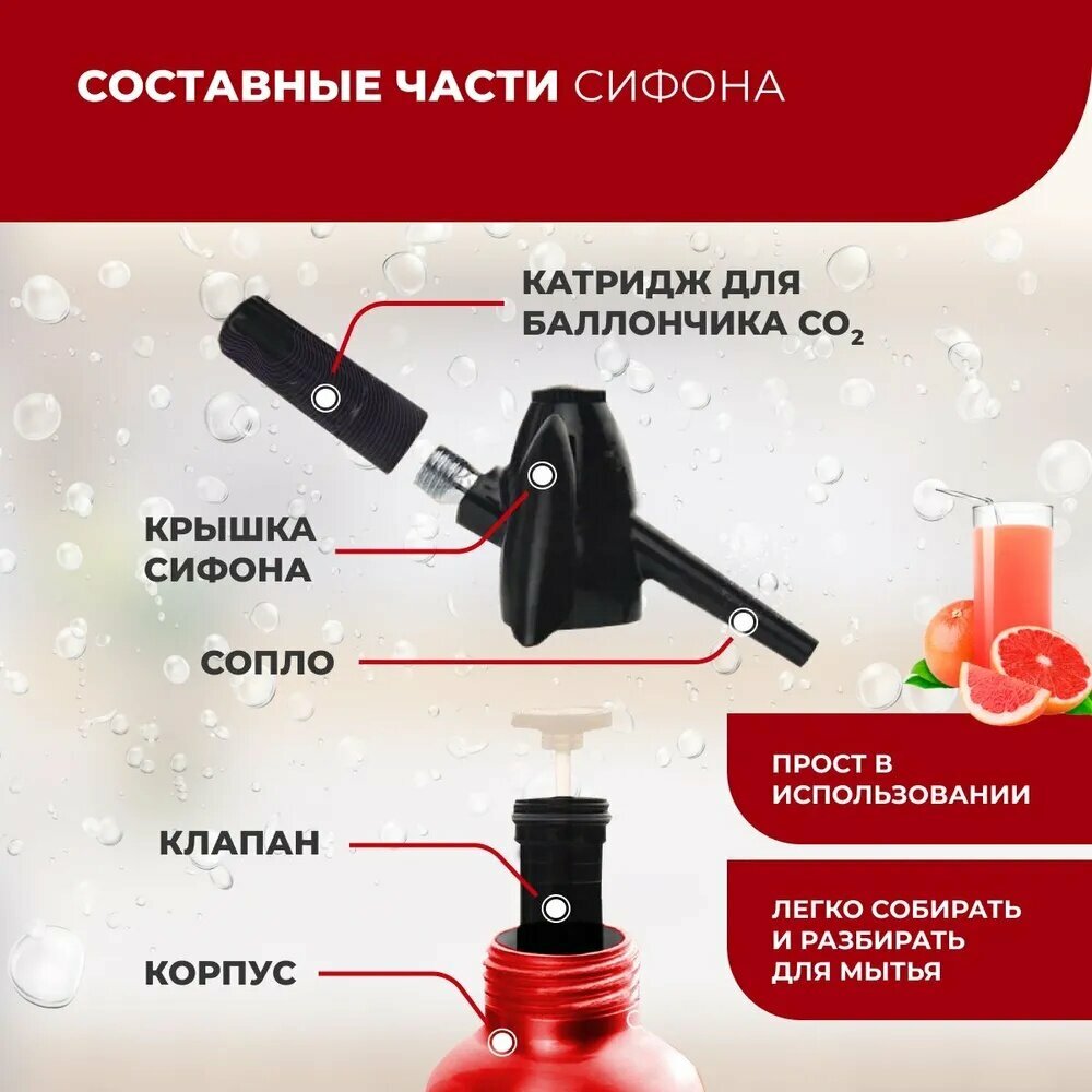 Сатураторы И Сифоны Для Газирования Xiaomi Xiaomi Сифон, 1 л, 1 шт