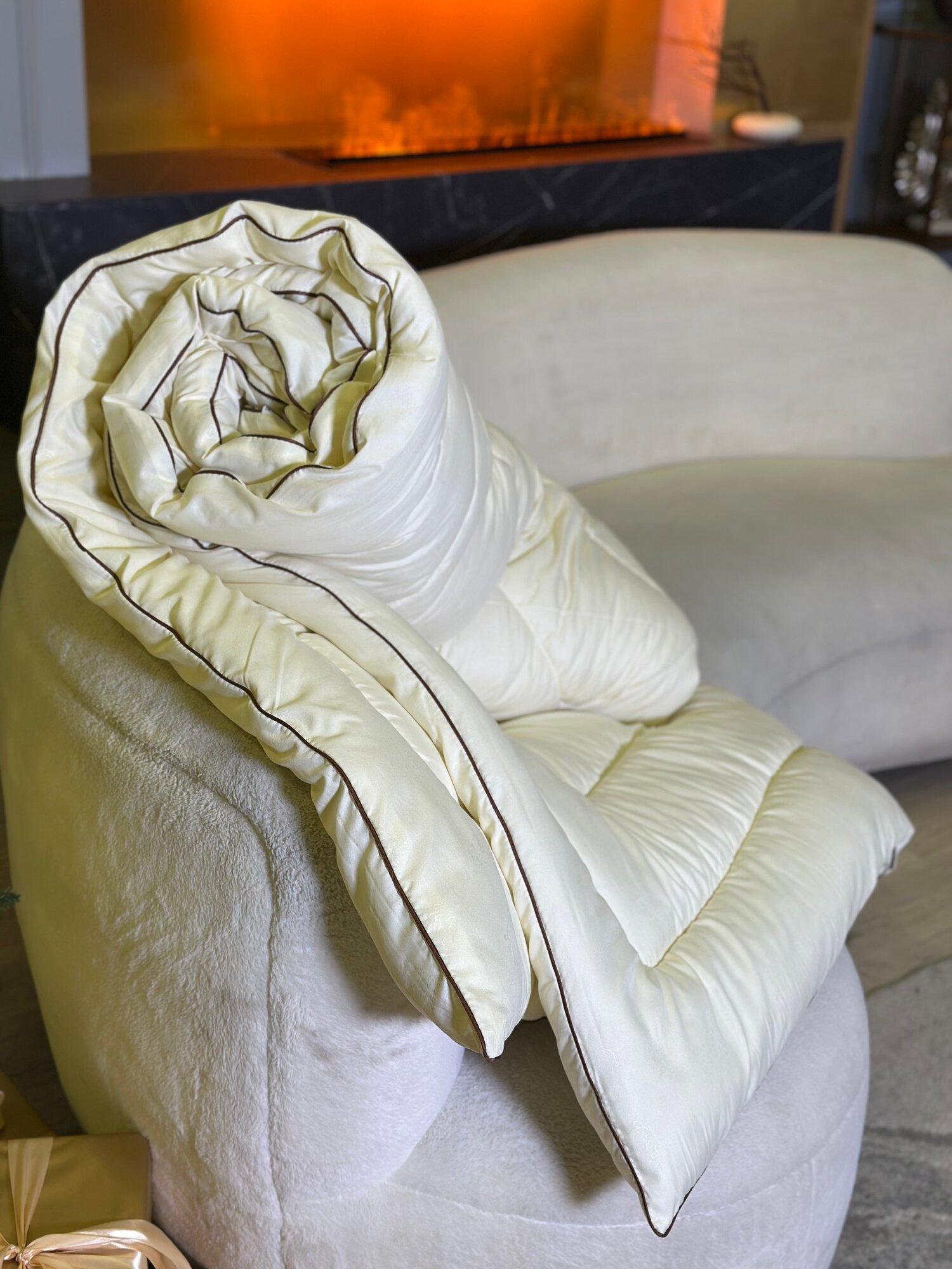 Одеяло овечья шерсть всесезонное 1,5 Стандарт — фото 1