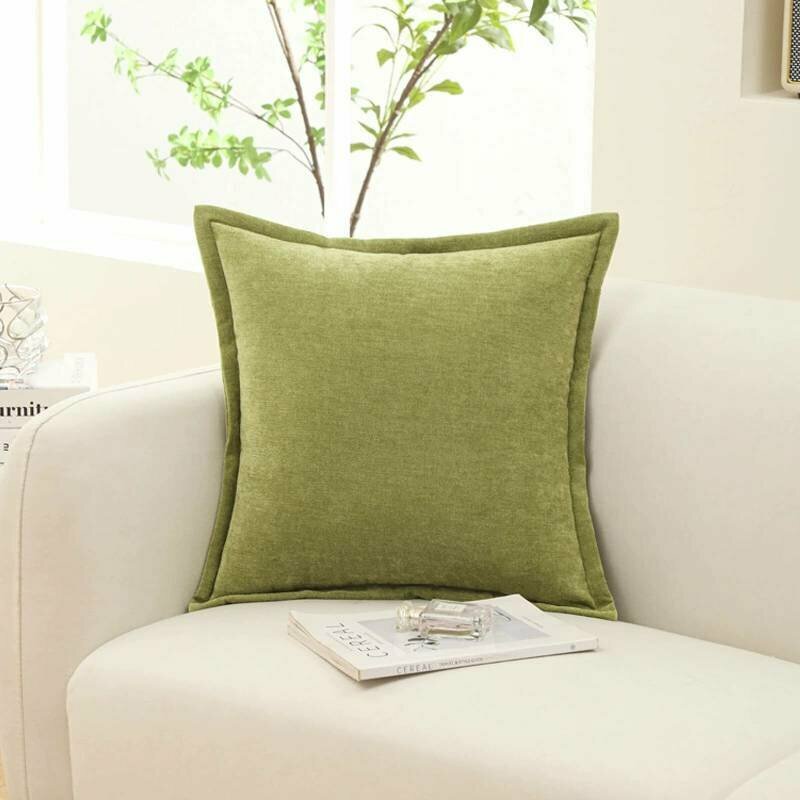 Чехол для подушки дивана с размерами 50x50см для домашнего декора зеленый