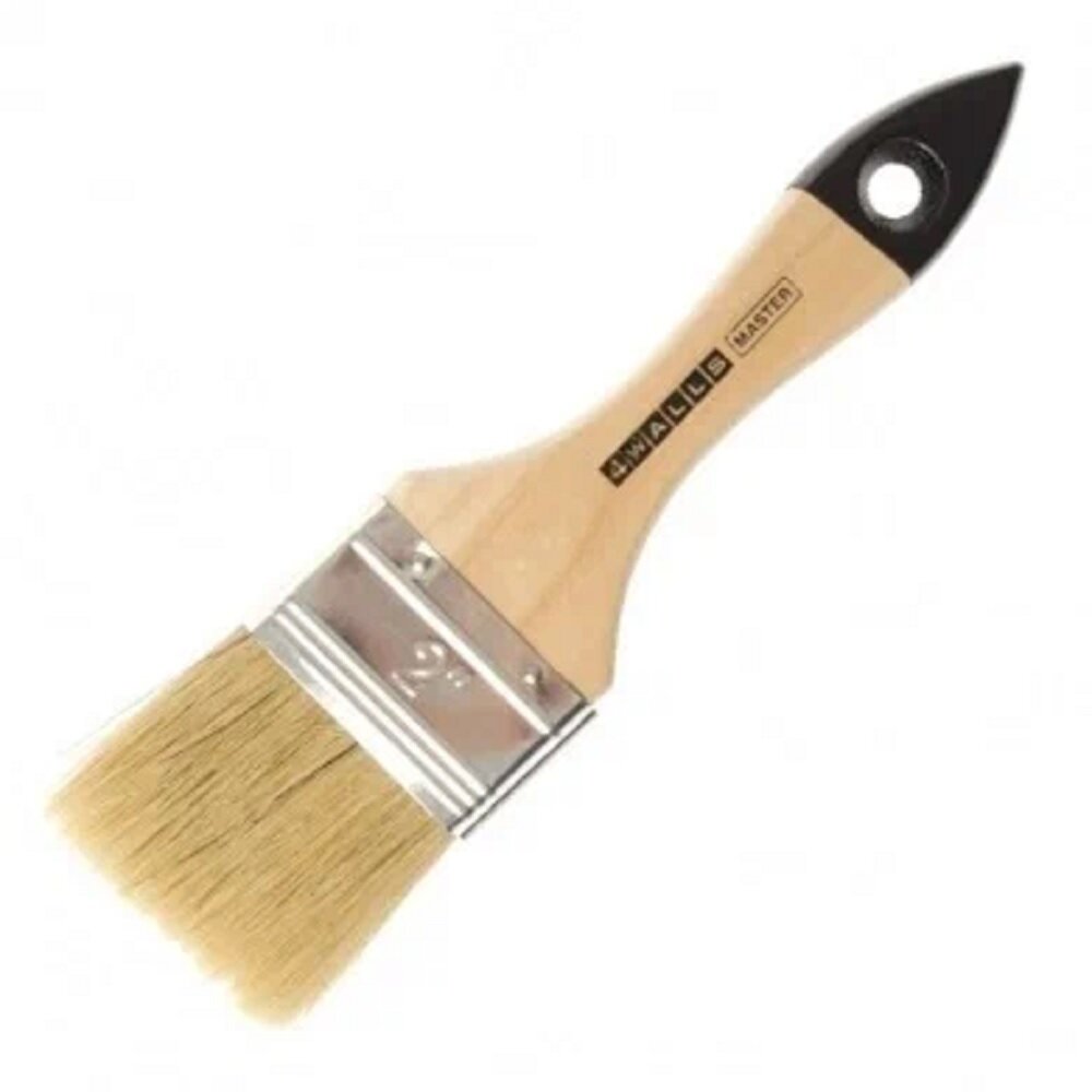 Кисть флейцевая 75 мм натуральная щетина деревянная ручка 4Walls Master