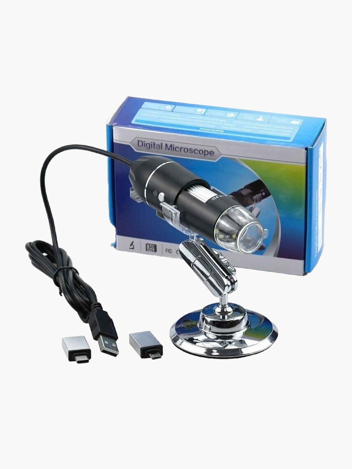 Цифровой USB микроскоп / увеличение 50х-1600х / электронный микроскоп