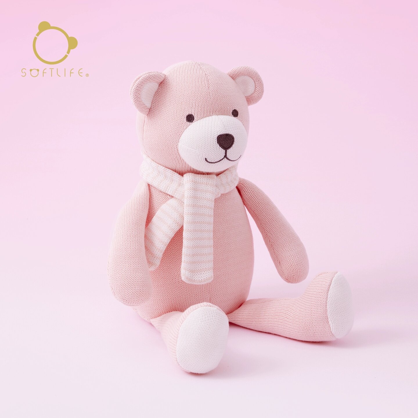 Розовый мягкий медвежонок Softlife для малышей, большой размер, высота 40 см, стандартная упаковка