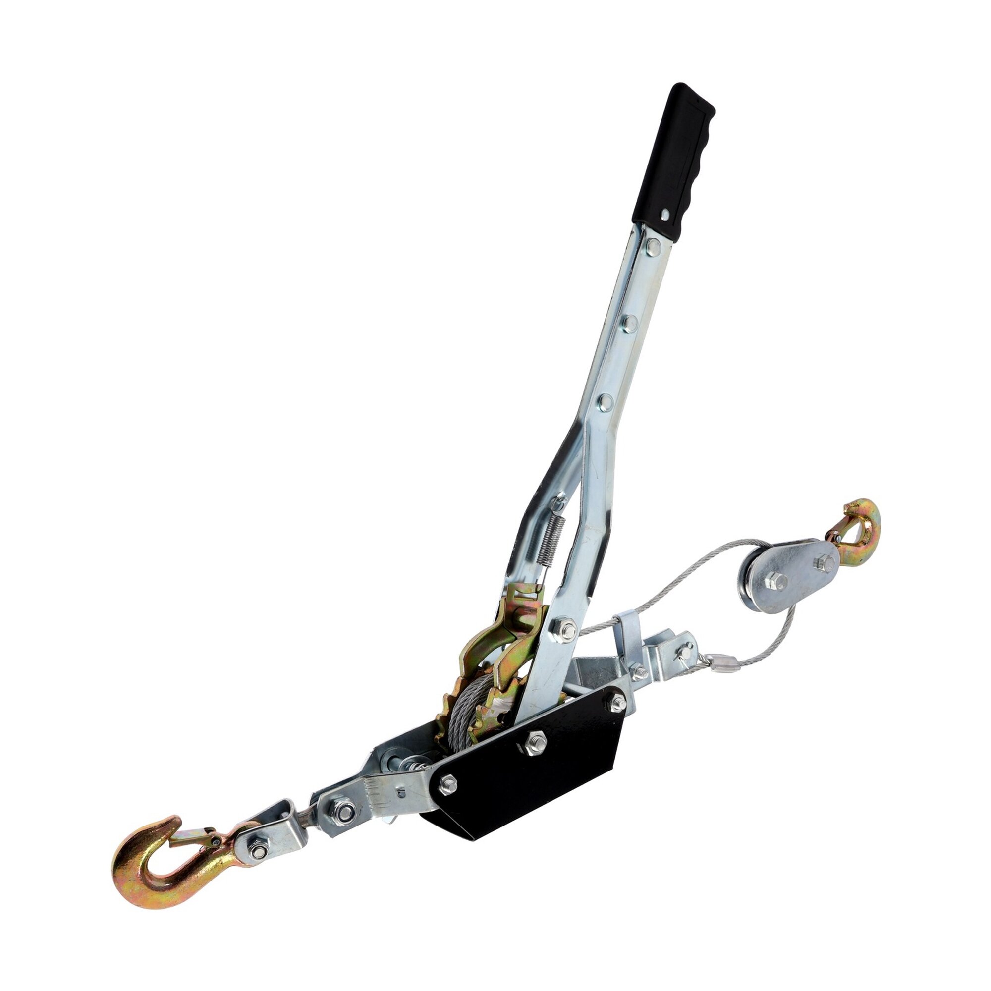 Лебедка рычажная тундра двойное храповое колесо тяга 4 т (подъем 1.6 т) трос 4 метра