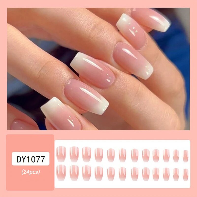 Накладные ногти DY1077 Milky Jelly, 24 шт.