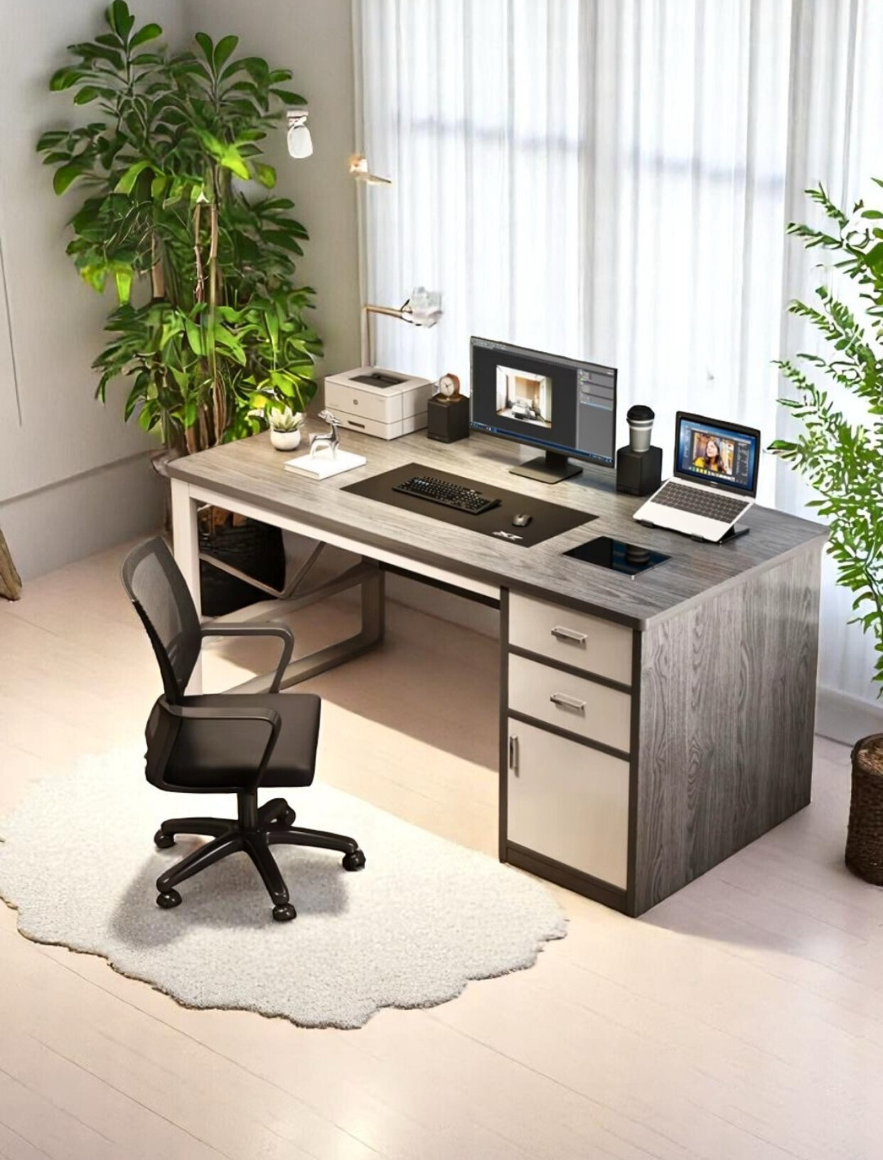 Письменный стол с полкой, для офиса, школы, компьютера , лофт — фото 1