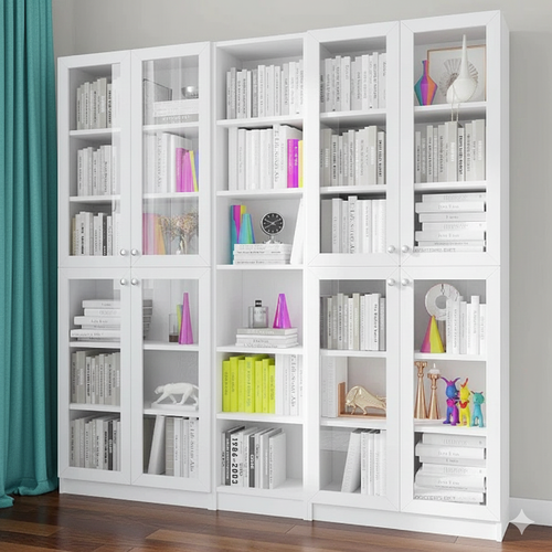 фото Шкаф книжный билли 30 по мотивам ikea икея белый фасадный 0101, 200*30*202 см, лдсп с рамкой мдф goodform